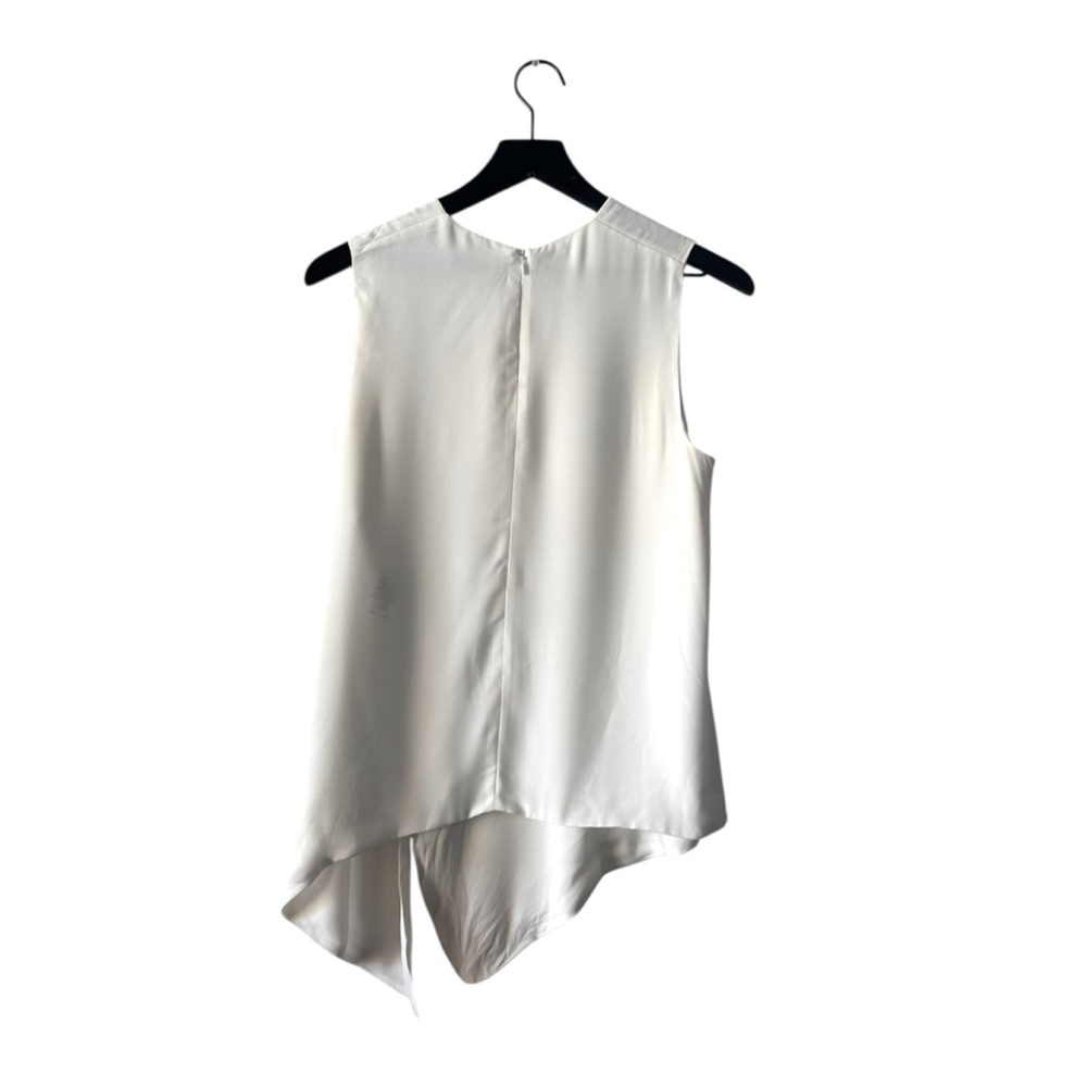 Aritzia Babaton Asymmetrical Sleeveless Blouse White Top Size S Minimalist - Picture 7 of 7